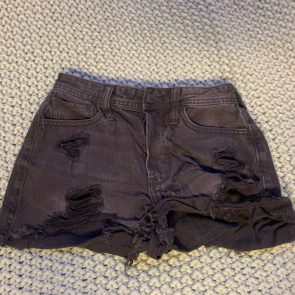 Black jean shorts